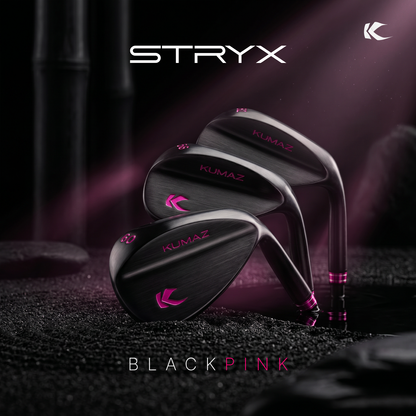 Wedges Kumaz STRYX Blackpink acabado negro mate con detalles magenta