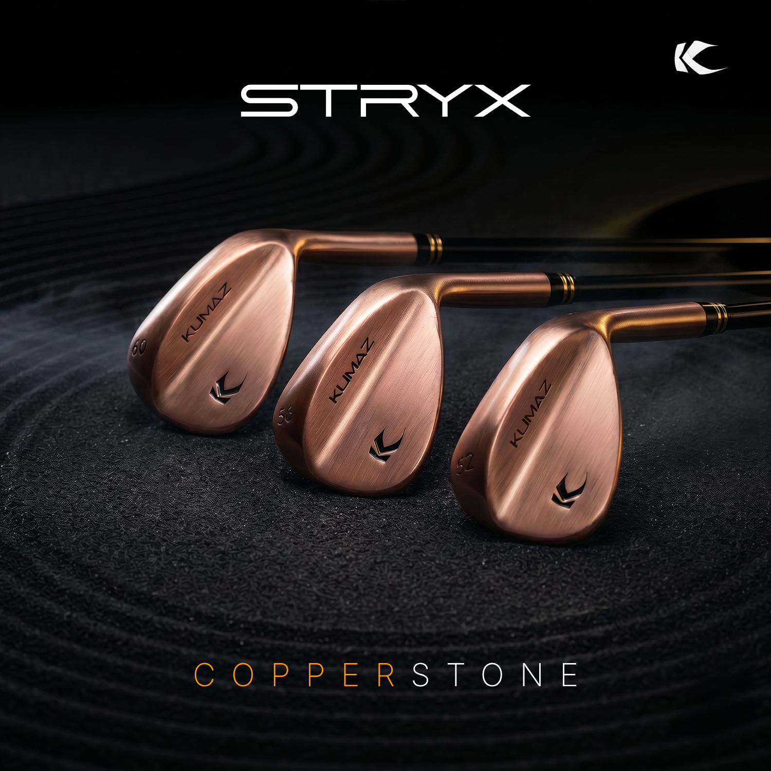 Detalle del grip del Set de Wedges Kumaz STRYX Copperstone