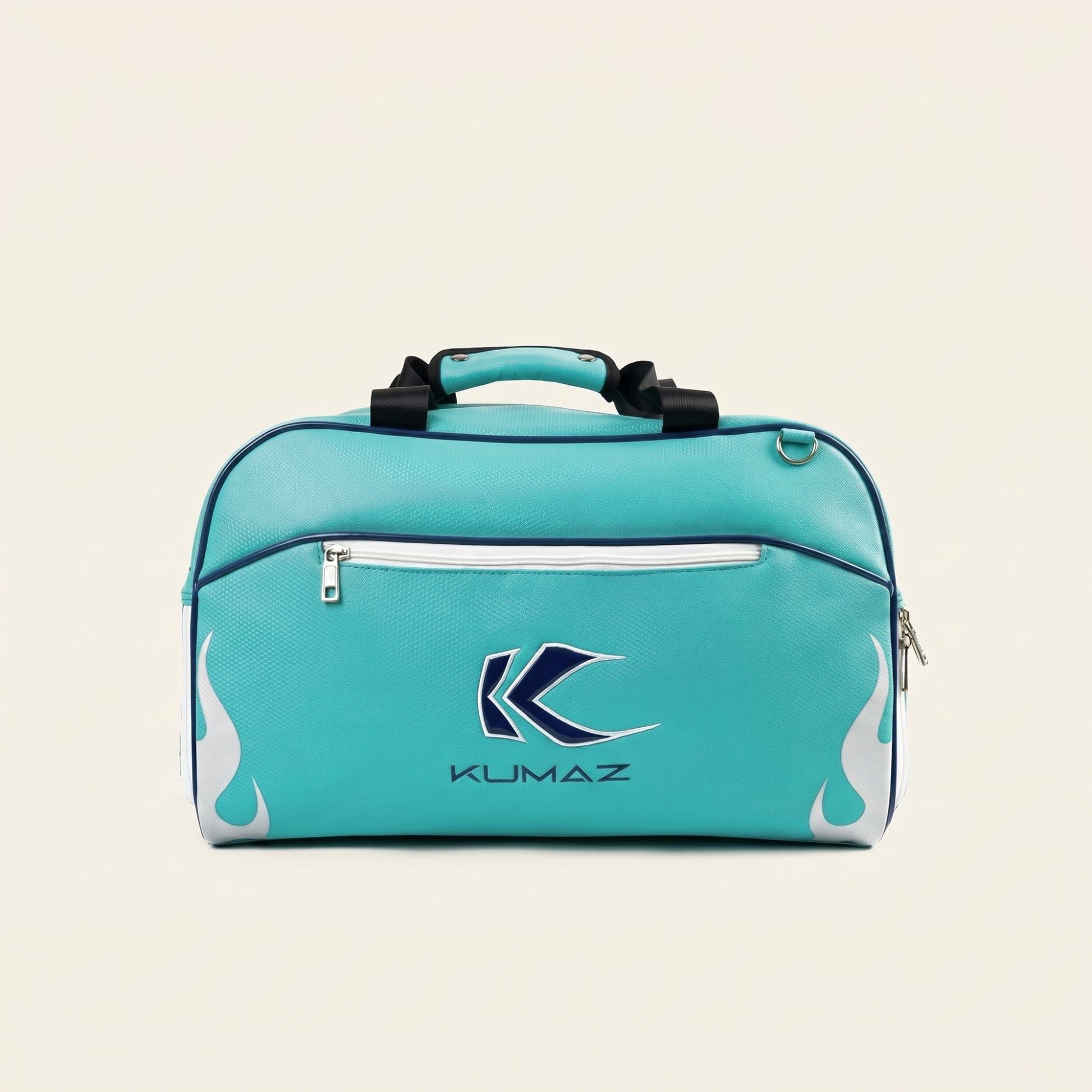 Vista frontal del maletín deportivo Kumaz Aqua Blue