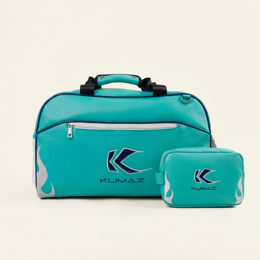 Maletín deportivo premium Kumaz Aqua Blue con bolso organizador frontal