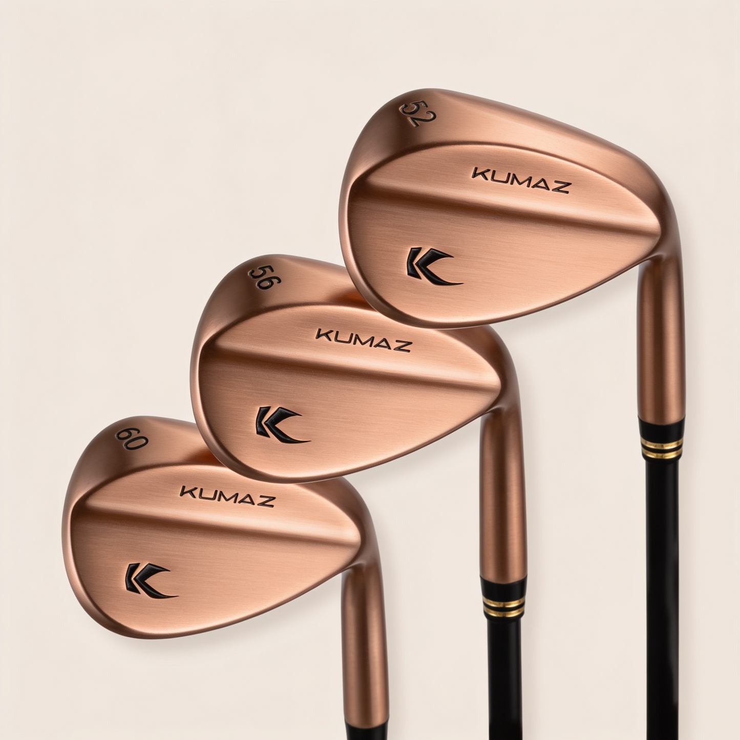 Set de Wedges Kumaz STRYX Copperstone 52° 56° 60° acabado cobre
